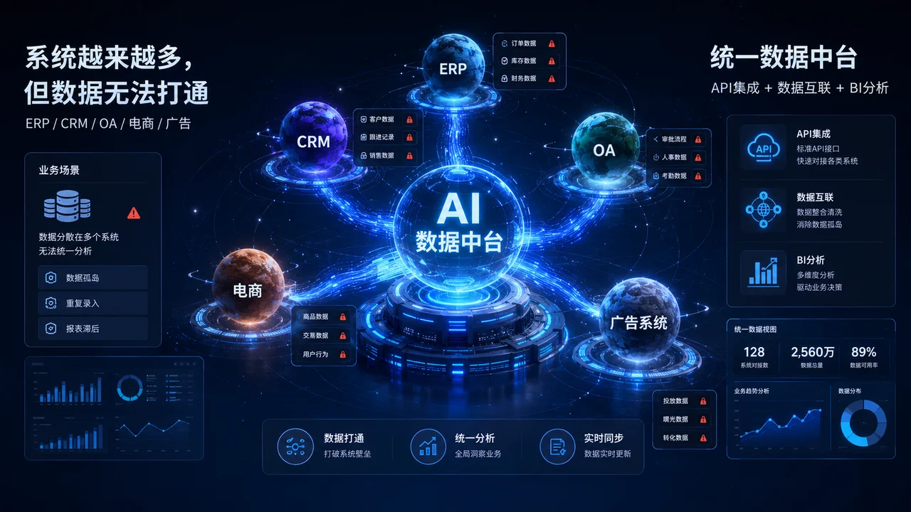 系统越来越多，但数据无法打通